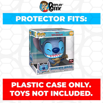 Funko POP! 10 inch Stitch with Ukulele #1419 Jumbo Size Pop Protector Size Confirmed by Display Geek
