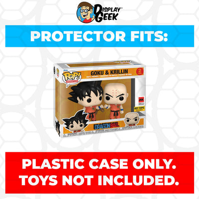Funko POP! 2 Pack Dragon Ball Goku & Krillin Anime Expo Pop Protector Size Confirmed by Display Geek