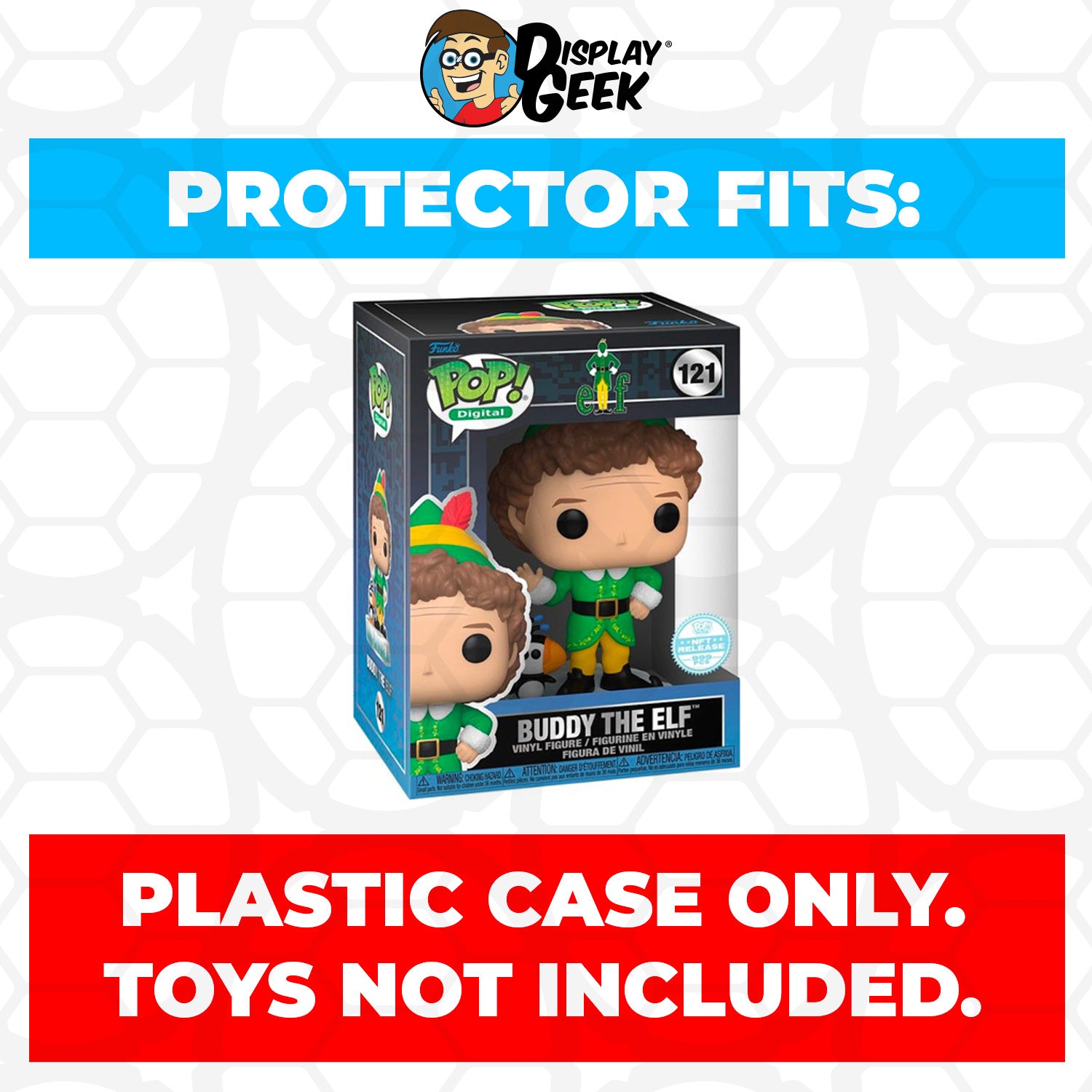 Funko POP! 6 inch NFT Buddy the Elf #121 Super Size Pop Protector  display picture 1