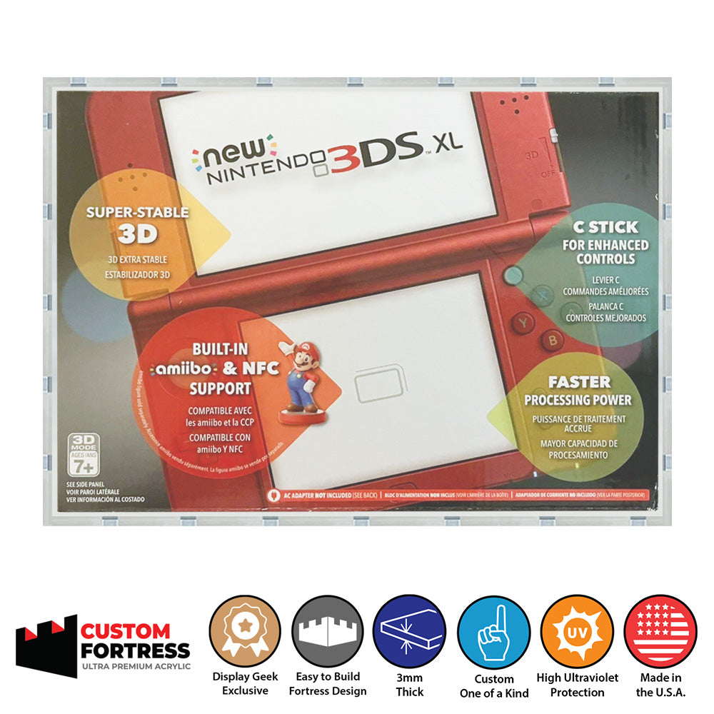 Custom Acrylic Hard Case for NEW NINTENDO 3DS XL USA RELEASE Video Game  Console (3mm thick, UV Resistant) Fits 5.2h x 7.2w x 1.3d, image size:1000x1000
