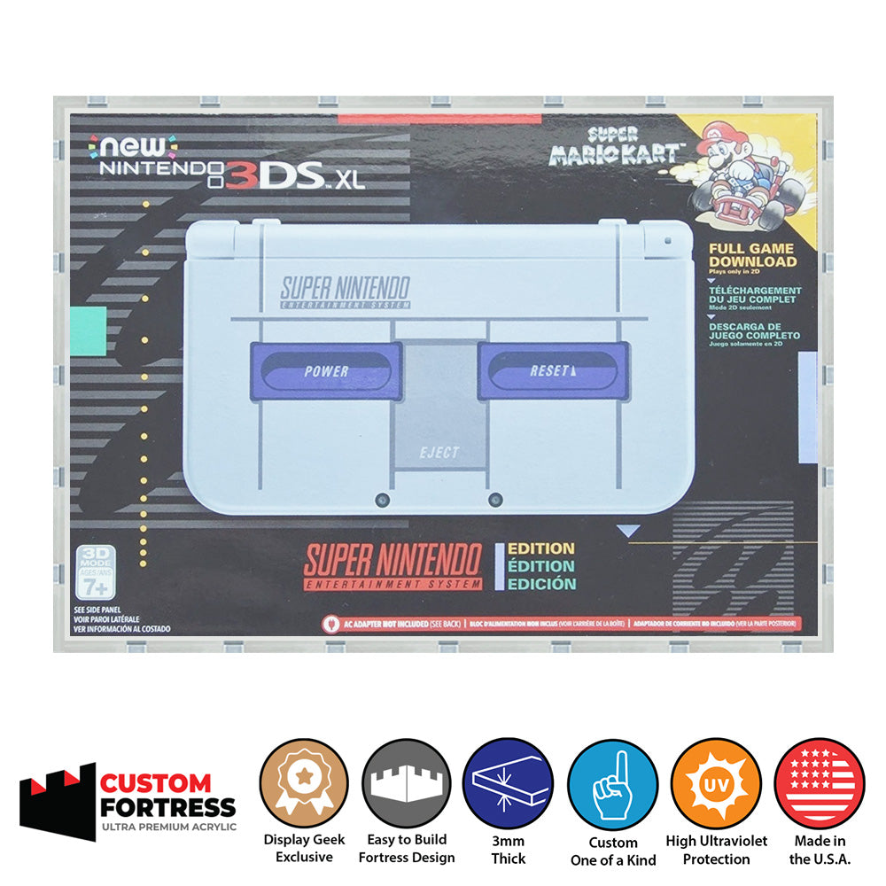 Custom Acrylic Hard Case for NEW NINTENDO 3DS XL SNES EDITION