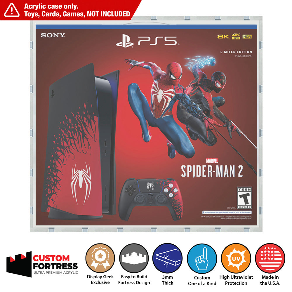 Custom Acrylic Hard Case for PS5 Spider-Man 2 Console Box (3mm thick,