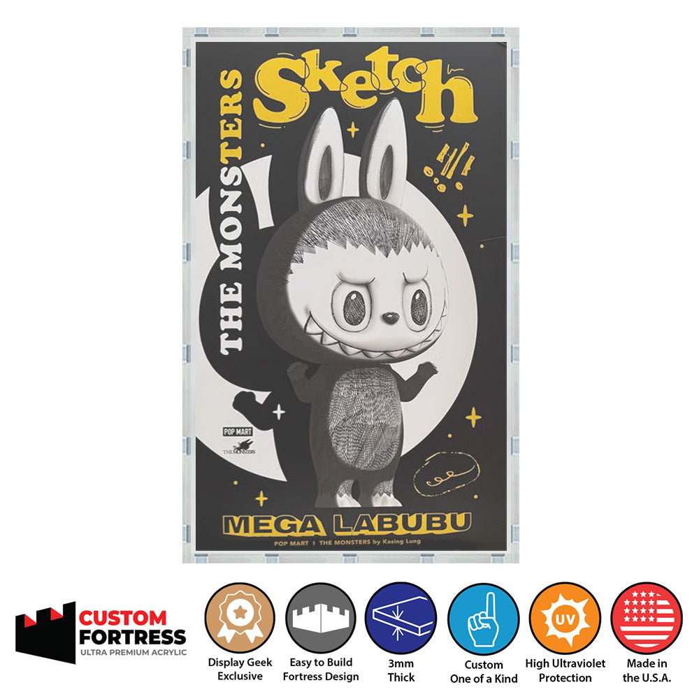 Custom Acrylic Hard Case for SKETCH MEGA LABUBU 400% TOY Pop