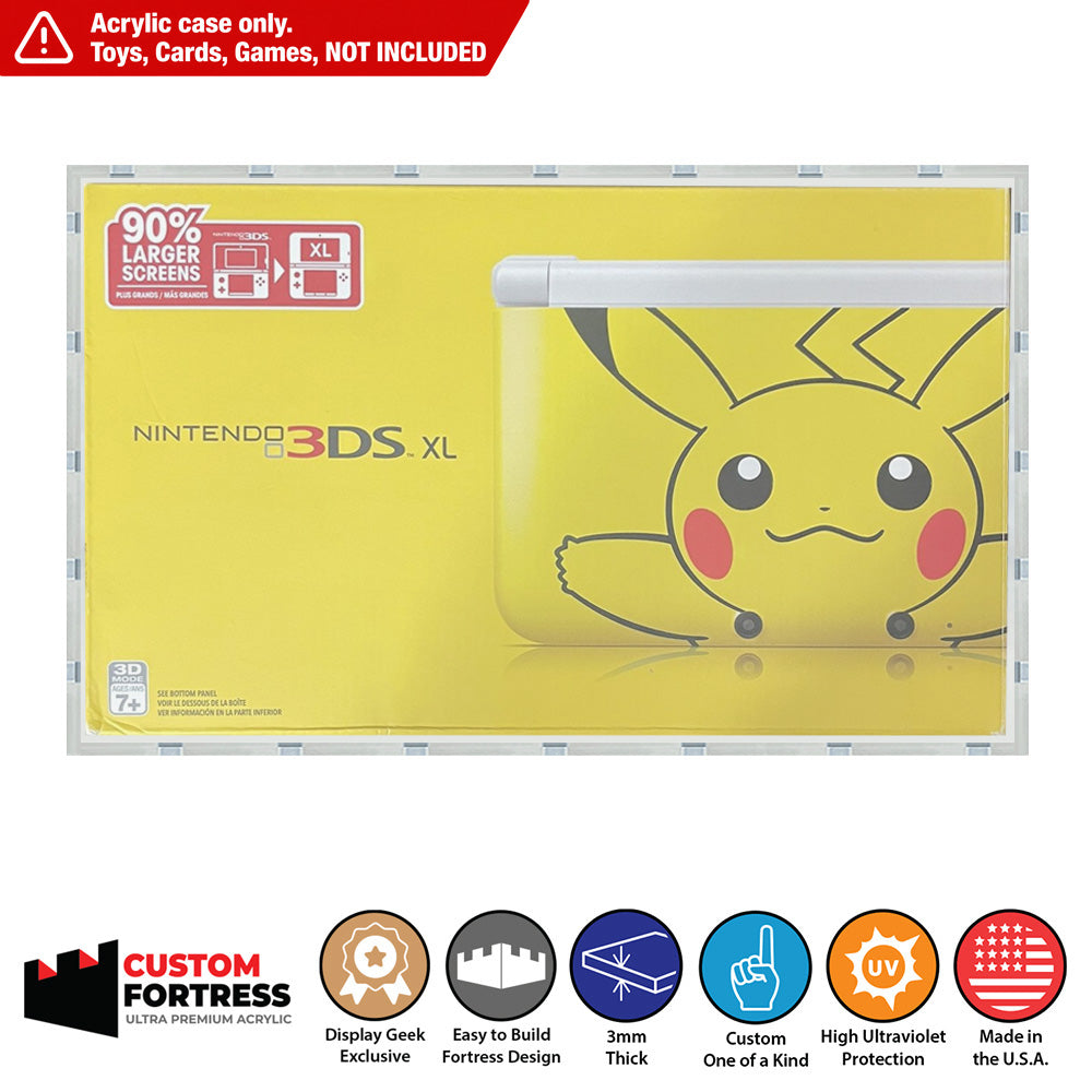 Custom Acrylic Hard Case for NINTENDO 3DS XL POKEMON YELLOW PIKACHU Vi
