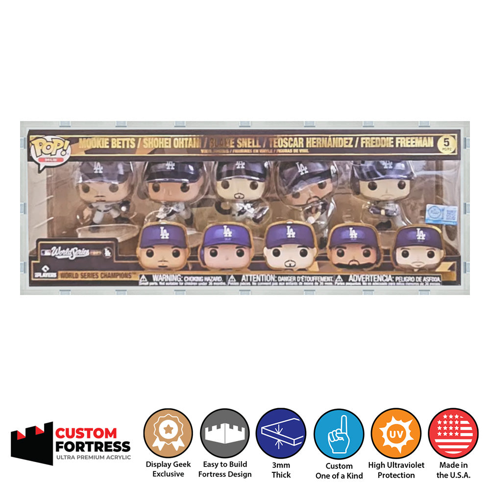 Custom Acrylic Hard Case for 5 PACK DODGERS WORLD SERIES Funko Pop