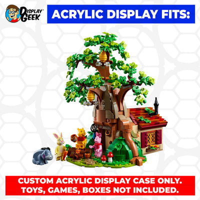 Display Geek Flying Box 3mm Thick Custom Acrylic Display Case for LEGO 21326 Winnie the Pooh (10.5h x 13.5w x 8.5d)