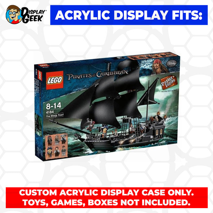 Display Geek Flying Box 3mm Thick Custom Acrylic Display Case for LEGO 4184 The Black Pearl (21.5h x 24.5w x 12d)