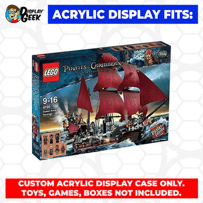 Display Geek Flying Box 3mm Thick Custom Acrylic Display Case for LEGO 4195 Queen Anne’s Revenge (22.5h x 29.5w x 10.5d)