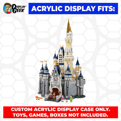 Display Geek Flying Box 3mm Thick Custom Acrylic Display Case for LEGO 71040 The Disney Castle (31.5h x 21.5w x 14.5d)