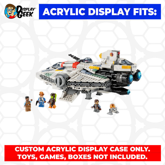 Display Geek Flying Box 3mm Thick Custom Acrylic Display Case for LEGO 75357 Ghost & Phantom II (8h x 15w x 12d)