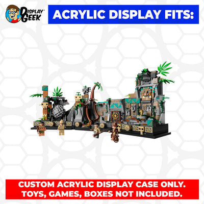 Display Geek Flying Box 3mm Thick Custom Acrylic Display Case for LEGO 77015 Temple of the Golden Idol (9.5h x 22w x 8.5d)