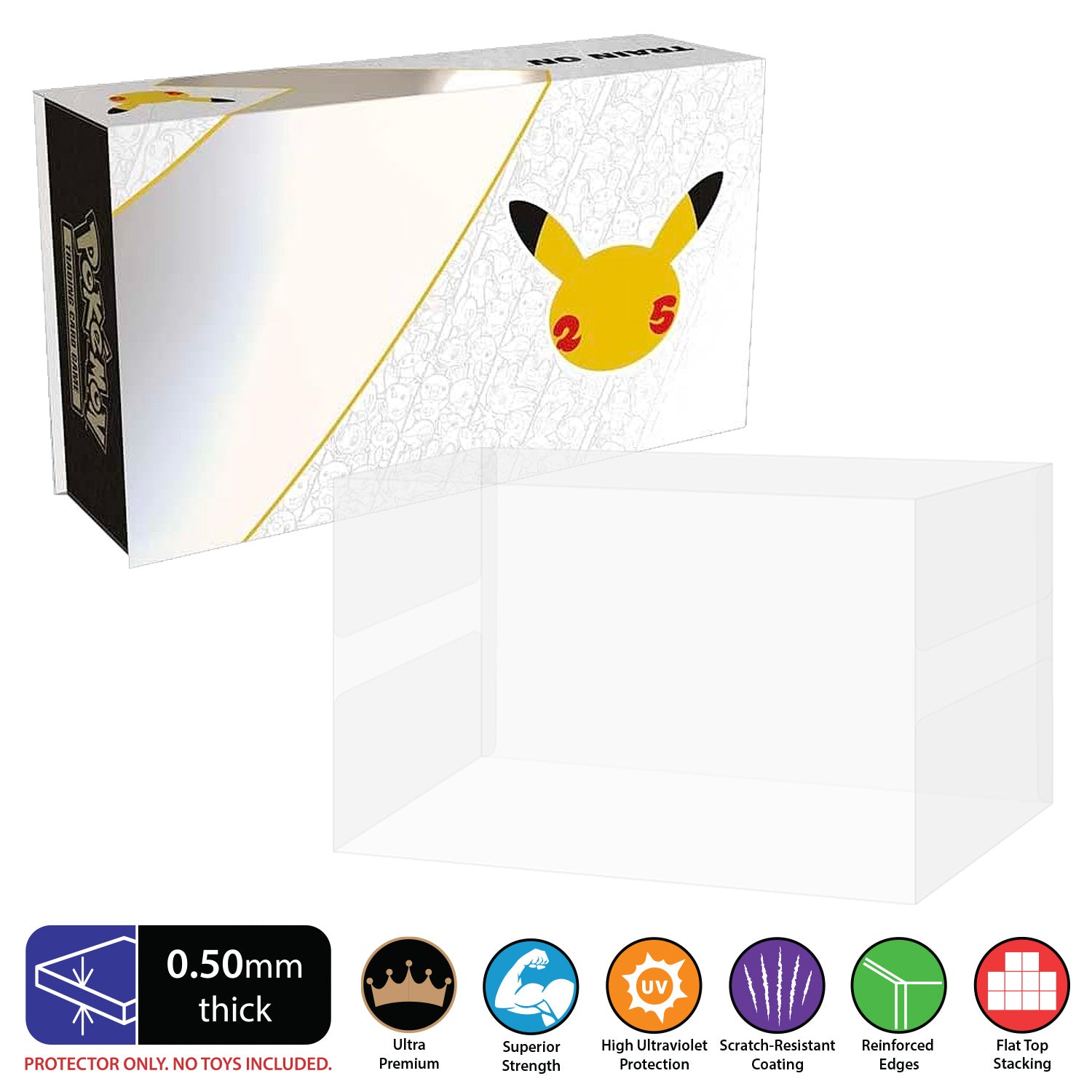 Extra Thick Premium Clear Protector For Japanese Pokemon Booster Boxes Flat Style Extra Thick Premium Clear Protector For Japanese Pokemon Booster Boxes Flat Style