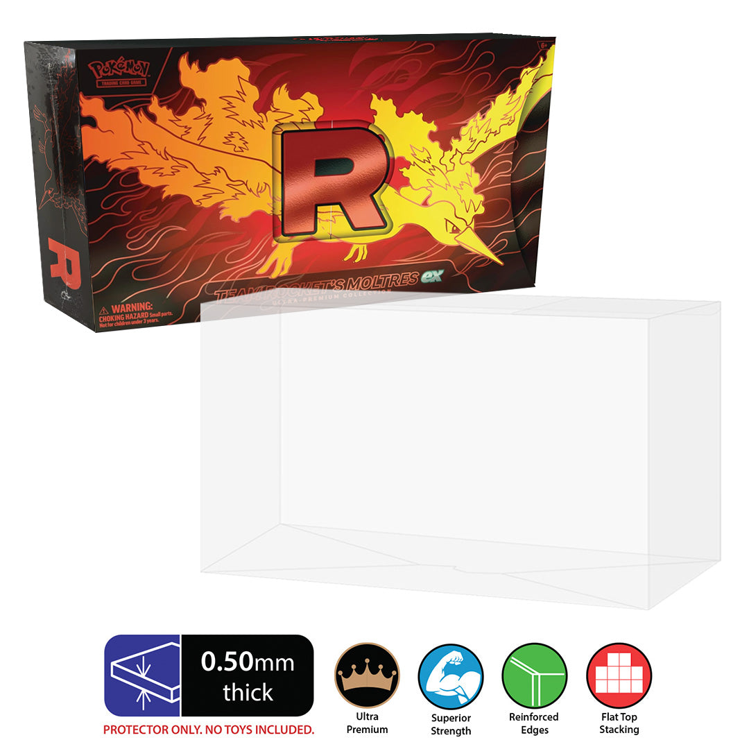 pokemon card protector case Team Rocket's Moltres EX Ultra Premium Collection Box made with 0.50mm thick PET Acid-Free Plastic 5 Protectors various expansion packs Card | Set | Rating:Muk Holo | Fossil | 8 Are you lining up arceus promo custom case