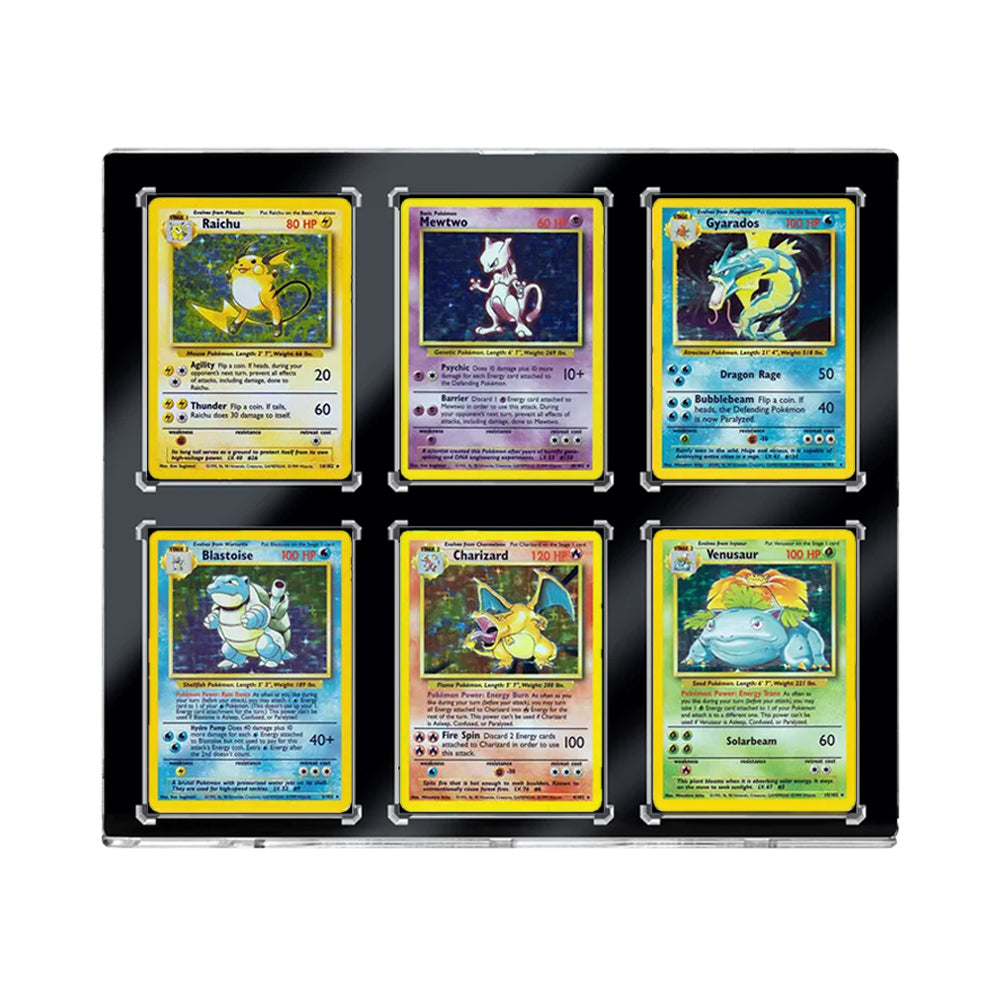 pokemon card display holder 6-Card Wall Mount Display Case for 35pt Trading Cards (UV ONE-TOUCH Ma