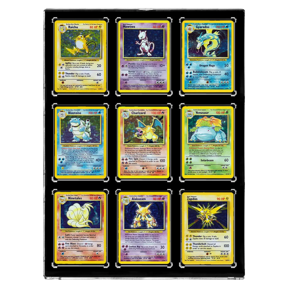 9-Card Wall Mount Display Case for 35pt Trading Cards (UV ONE