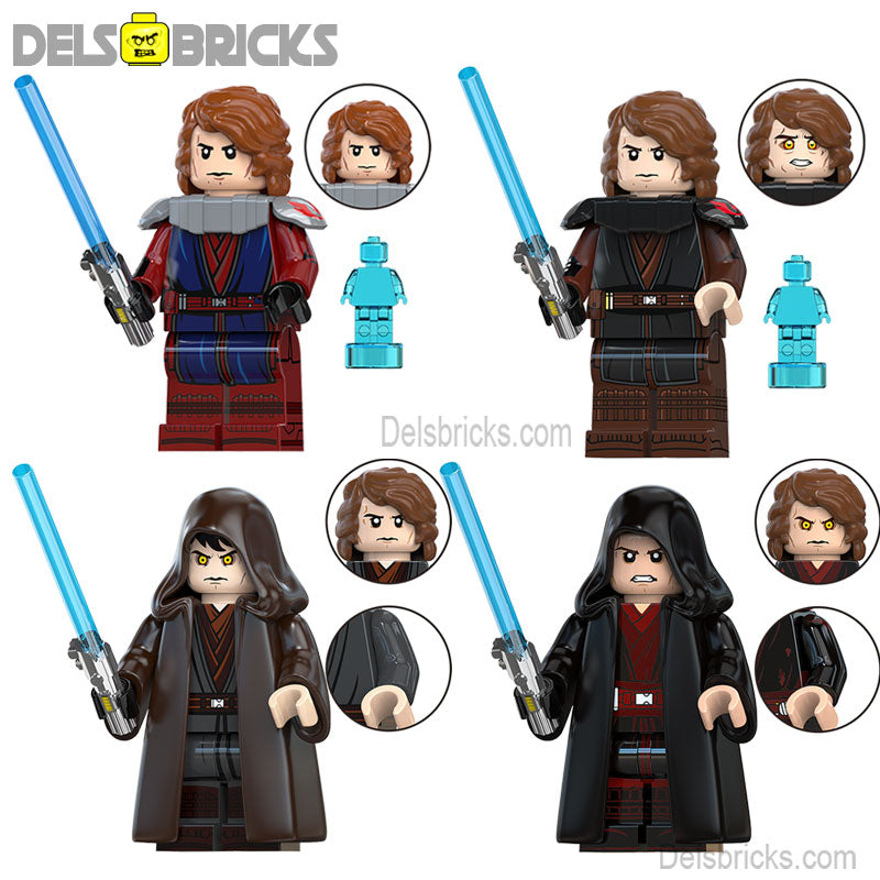 Set of Anakin Skywalker (Star Wars) Custom Building Blocks Mini  Figures Compatible with LEGO - Main Image