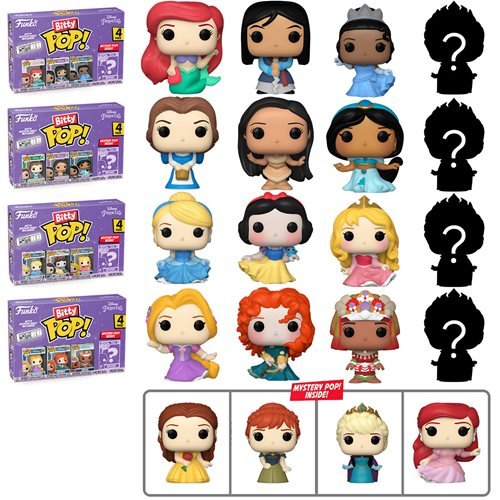 Funko Bitty Pop! Disney Princesses Mini-Figure 4-Pack Select Set