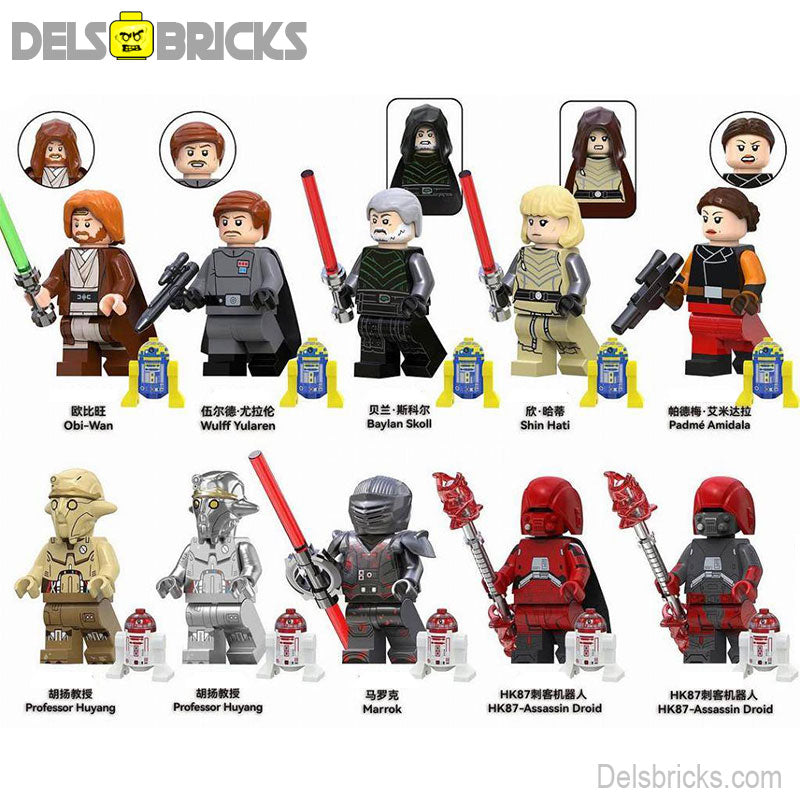 Set of 10 Obi Wan Kenobi Ahsoka (Star Wars) Custom Building Blocks Mini Figures Compatible with LEGO