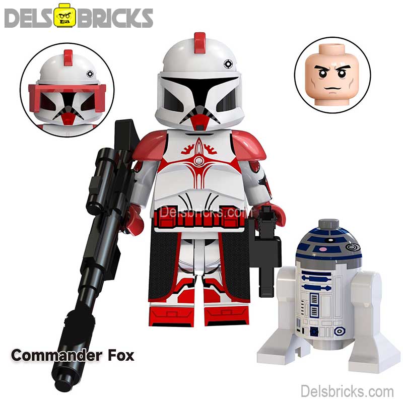 Clone Commander Fox R2D2 Droid (Star Wars) Custom Building Blocks Mini Figures Compatible with LEGO