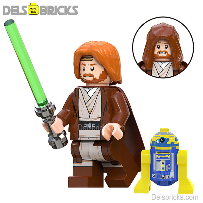 Obi Wan Kenobi with Long Hair (Star Wars) Custom Building Blocks Mini Figures Compatible with LEGO