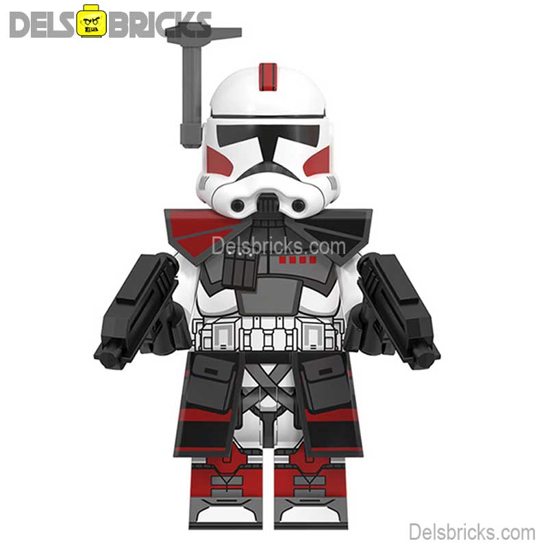 Lego Star Wars arc online trooper with 2 other red mini figures