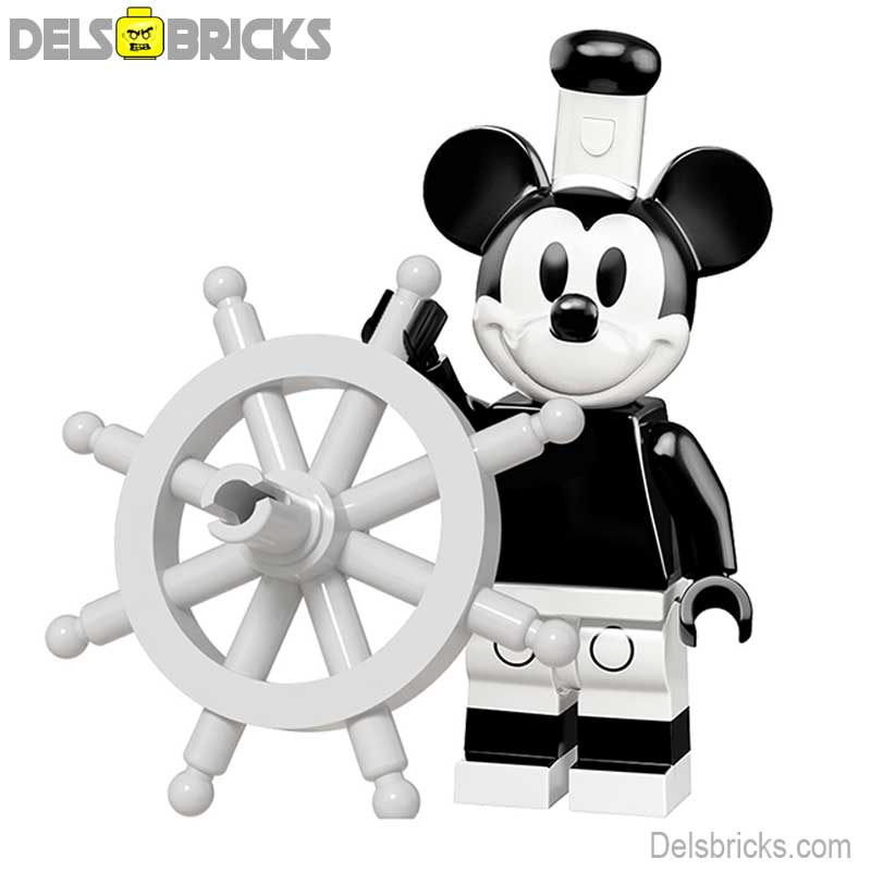 Mickey Mouse Black White (Disney) Custom Building Blocks Mini Figures Compatible with LEGO