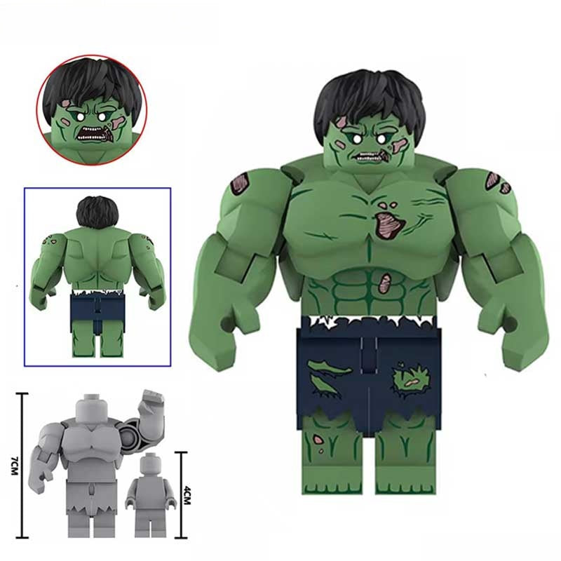 Zombie Hulk (Marvel Avengers) - Custom Building Blocks Mini Figures Co