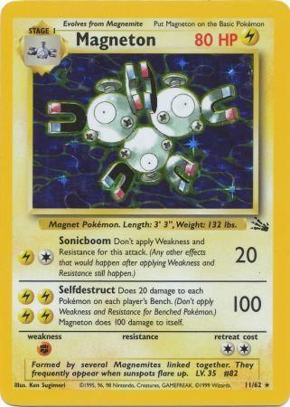 Magneton HOLO Fossil #11/62 Pokemon Trading Card | Display Geek, Inc.