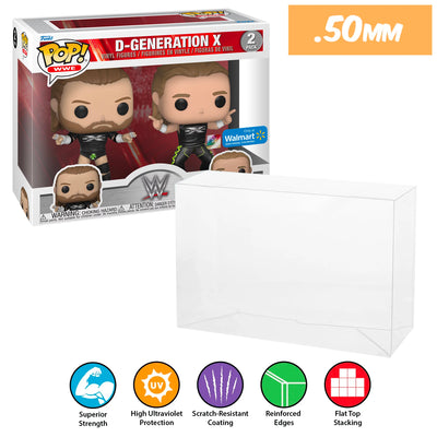 wwe d-generation x 2 pack best funko pop protectors thick strong uv scratch flat top stack vinyl display geek plastic shield vaulted eco armor fits collect protect display case kollector protector
