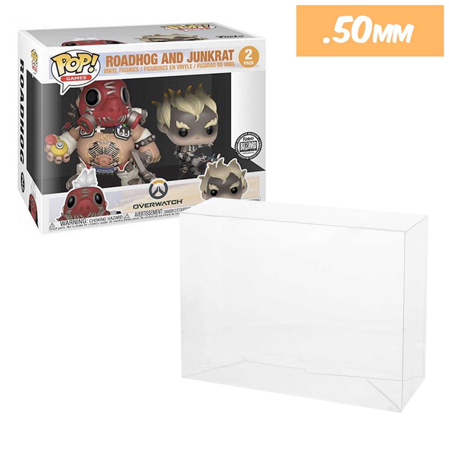 2 PACK ROADHOG JUNKRAT Pop Protectors for Funko 50mm thick 7.75