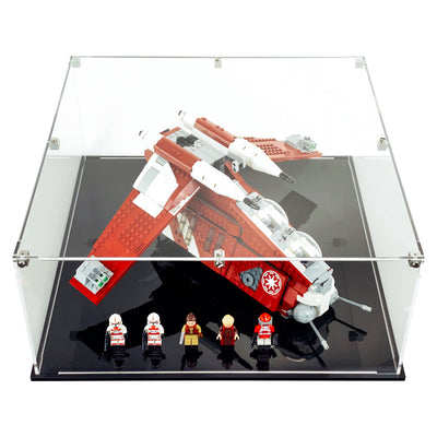 Display Geek Flying Box 3mm Thick Custom Acrylic Display Case for LEGO 75354 Coruscant Guard Gunship (7h x 16w x 16d)