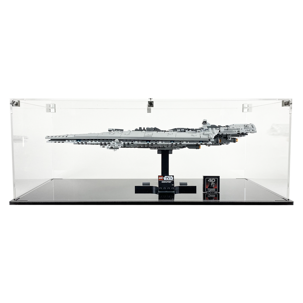 Display Geek Flying Box 3mm Thick Custom Acrylic Display Case for LEGO 75356 Executor Super Star Destroyer (7h x 19w x 10d)