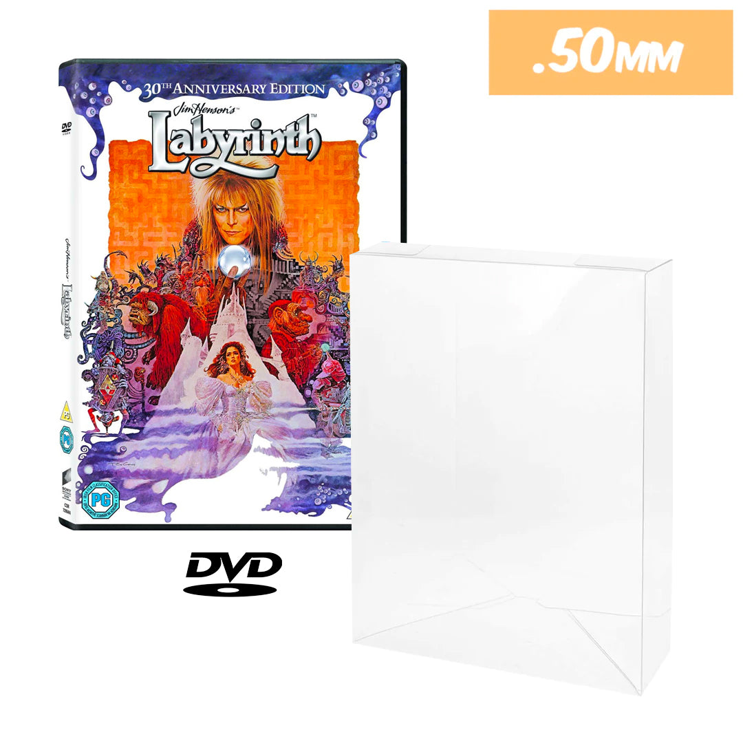 DVD Case Protectors, Standard Size (0.50mm thick, UV & Scratch Resistant) 7.375 x 4.625w x 0.5d