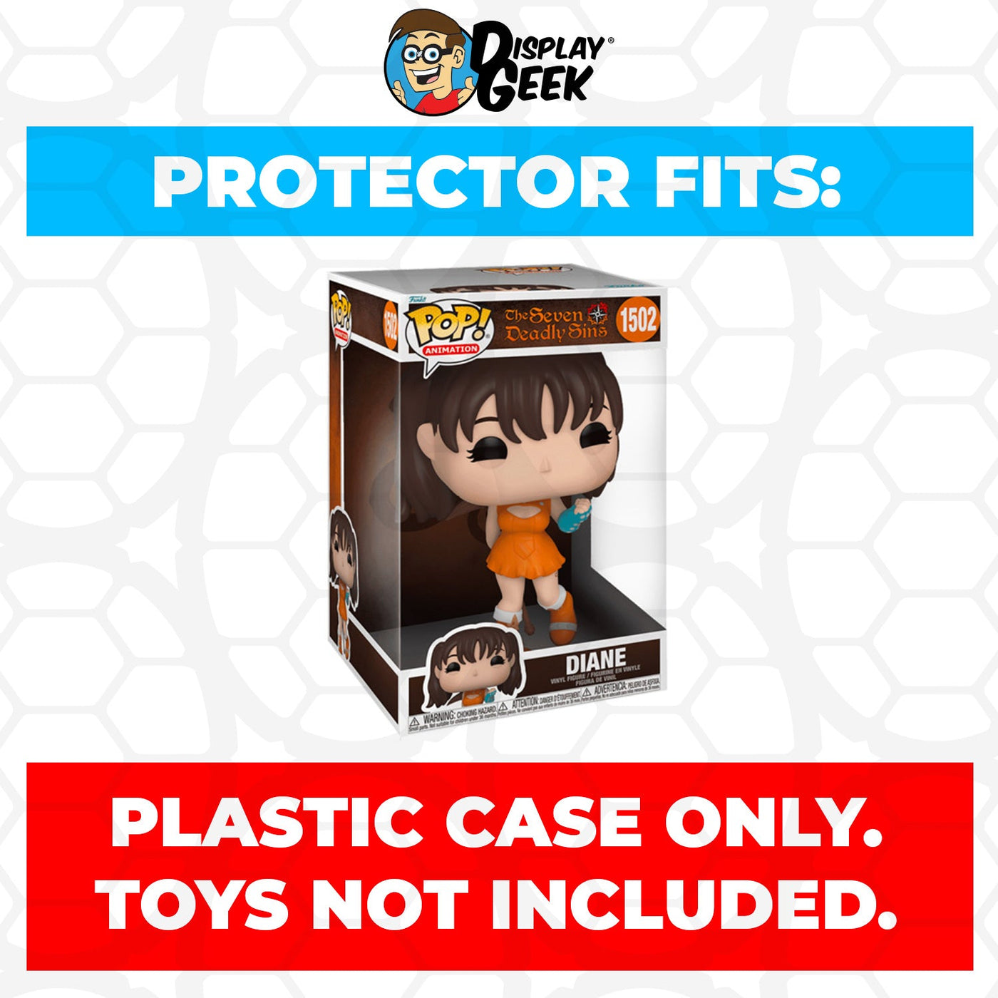 Funko POP! 10 inch The Seven Deadly Sins Diane with Gideon Hammer #1502 Jumbo Size Pop Protector Size Confirmed by Display Geek