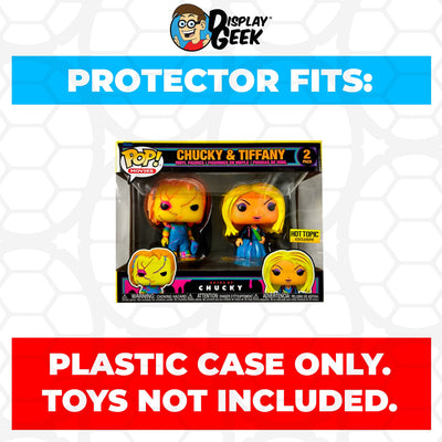 Funko POP! 2 Pack Chucky & Tiffany Blacklight Pop Protector Size CONFIRMED!
