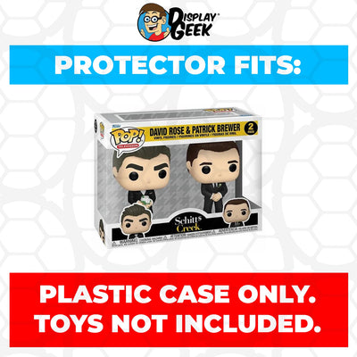 Funko POP! 2 Pack David Rose & Patrick Brewer Wedding Pop Protector Size Confirmed by Display Geek