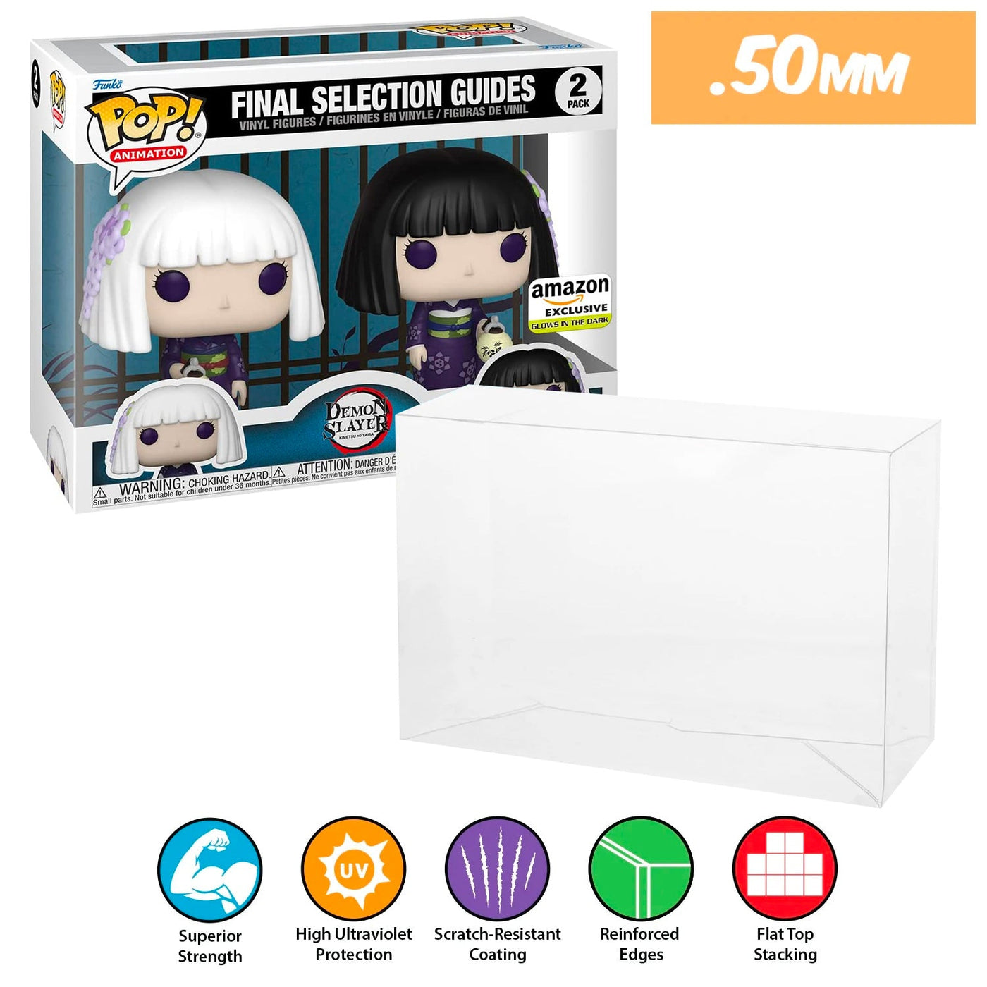 Funko POP! 2 Pack Demon Slayer Final Selection Guides Glow in the Dark Pop Protector Size CONFIRMED!