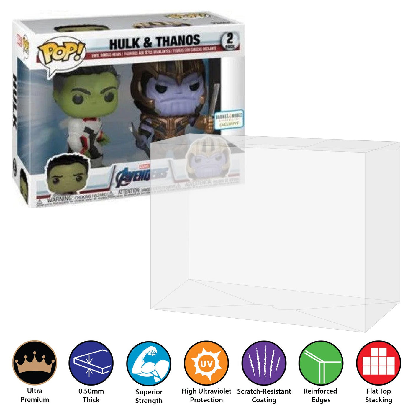 Funko POP! 2 Pack Hulk & Thanos Pop Protector Size CONFIRMED!