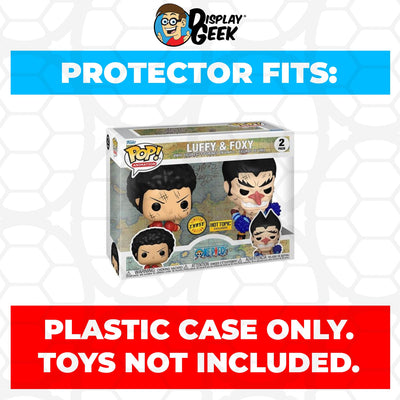 Funko POP! 2 Pack One Piece - Luffy & Foxy Chase Pop Protector Size CONFIRMED by Display Geek