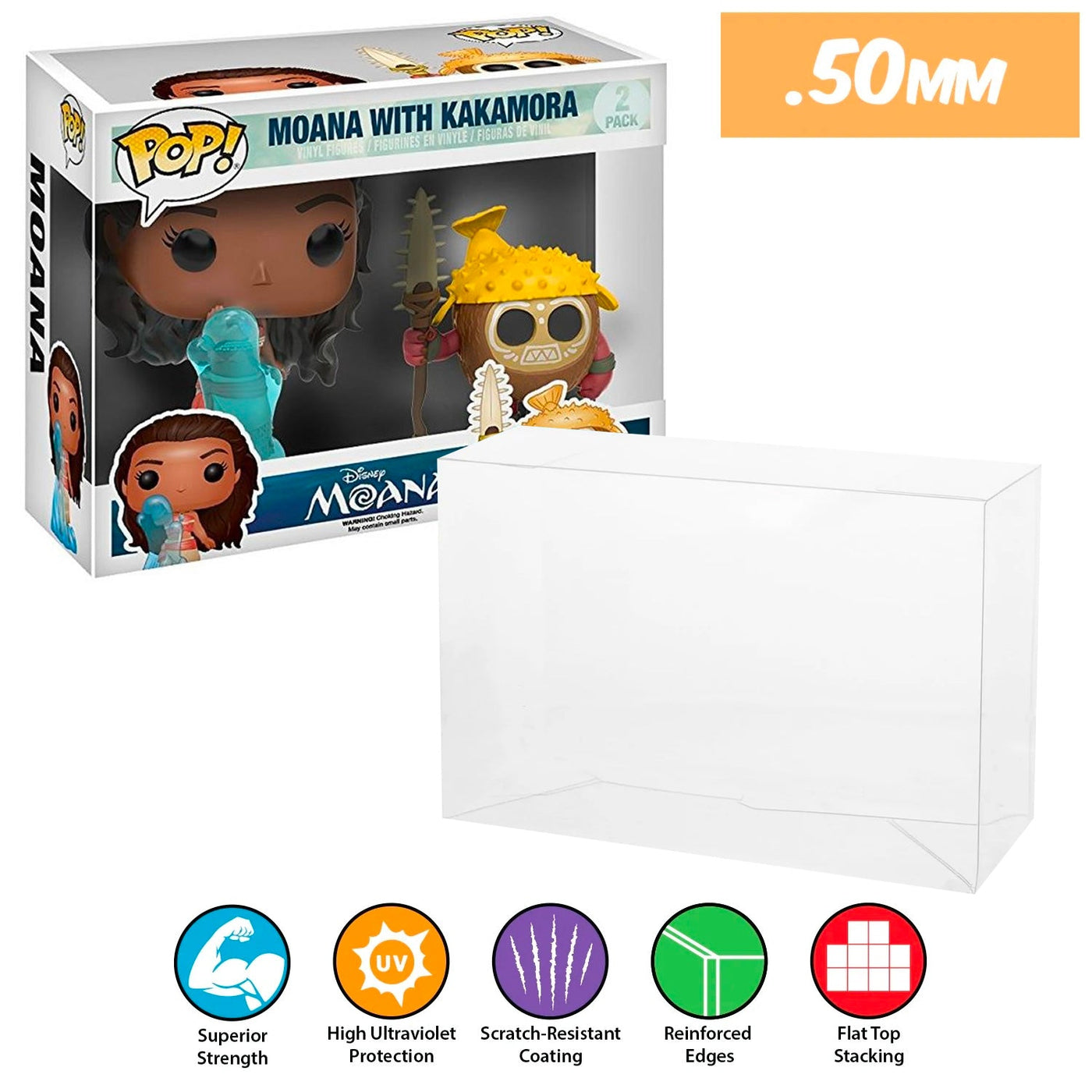 Funko POP! 2 Pack Moana with Kakamora Pop Protector Size CONFIRMED!