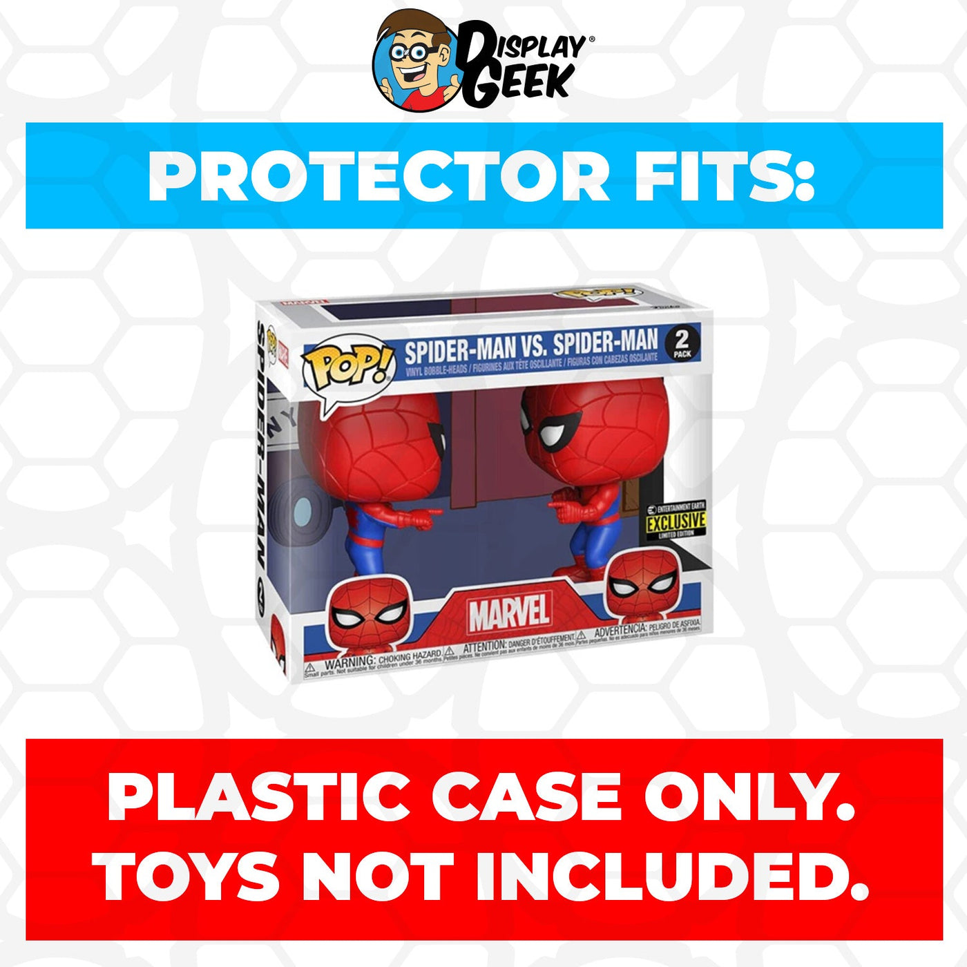 Entertainment Earth Exclusive Funko POP! 2 Pack Spider-Man vs Spider-Man Imposter Pop Protector Size Confirmed by Display Geek