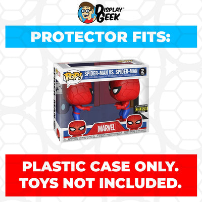 Funko POP! 2 Pack Spider-Man vs Spider-Man Imposter Pop Protector Size Confirmed by Display Geek