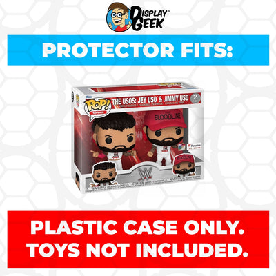 Funko POP! 2 Pack The Usos Jey Uso & Jimmy Uso White Shirt Pop Protector Size Confirmed by Display Geek