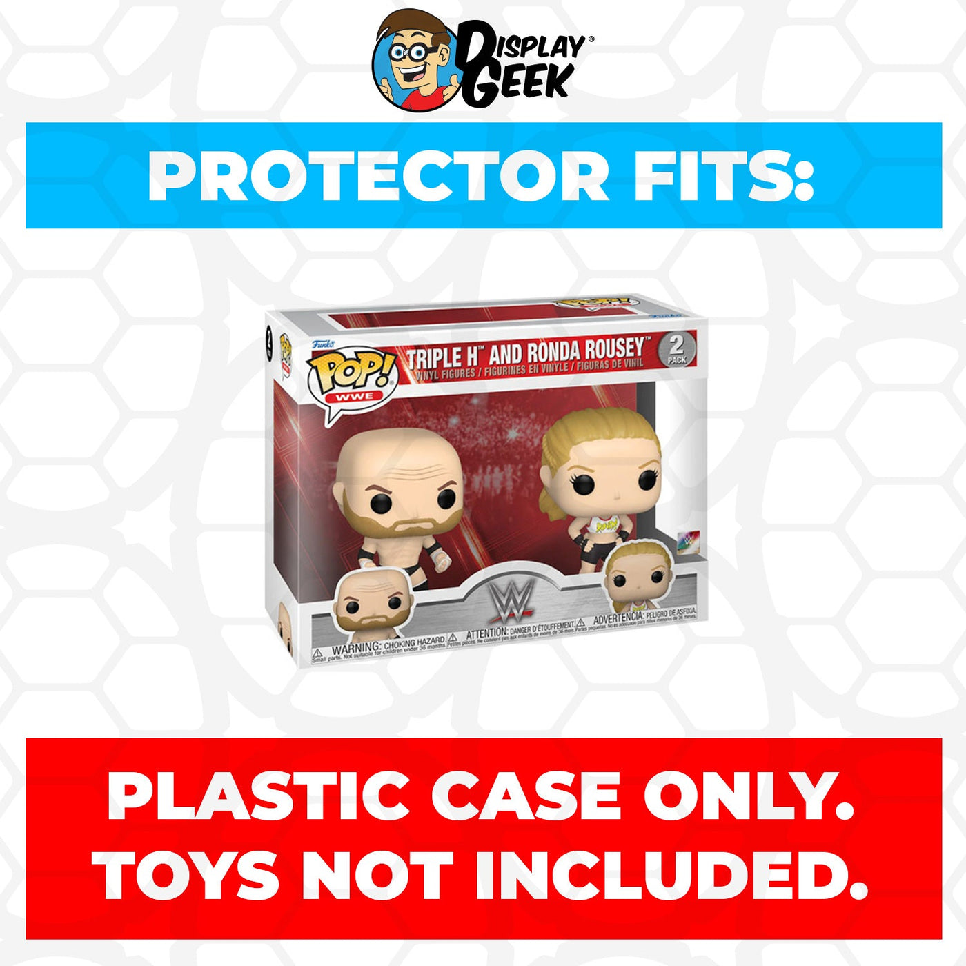 Funko POP! 2 Pack WWE Triple H And Ronda Rousey Pop Protector Size