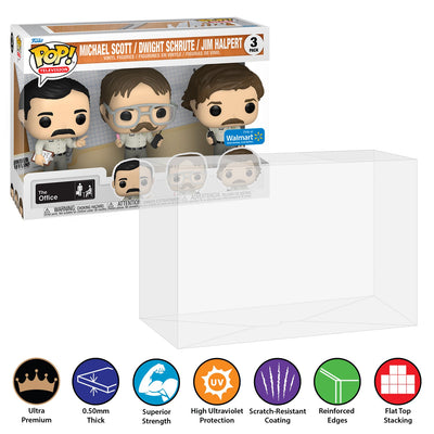 Funko POP! 3 Pack The Office Utica Prank Pop Protector Size CONFIRMED!