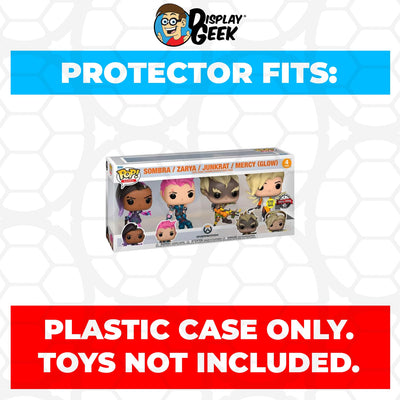 Funko POP! 4 Pack Overwatch - Sombra, Zarya, Junkrat & Mercy Glow  Pop Protector Size CONFIRMED by Display Geek