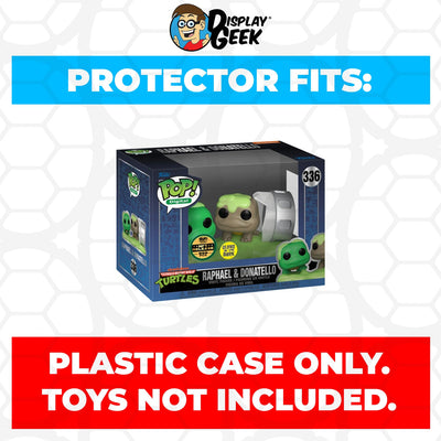 Funko POP! 4 inch NFT TMNT - Raphael & Donatello GITD #336 Pop Protector Size CONFIRMED by Display Geek