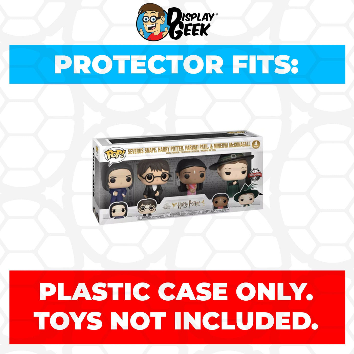 Funko POP! 4 Pack Severus Snape, Harry Potter, Parvati Patil & Minerva McGonagall Pop Protector Size Confirmed by Display Geek