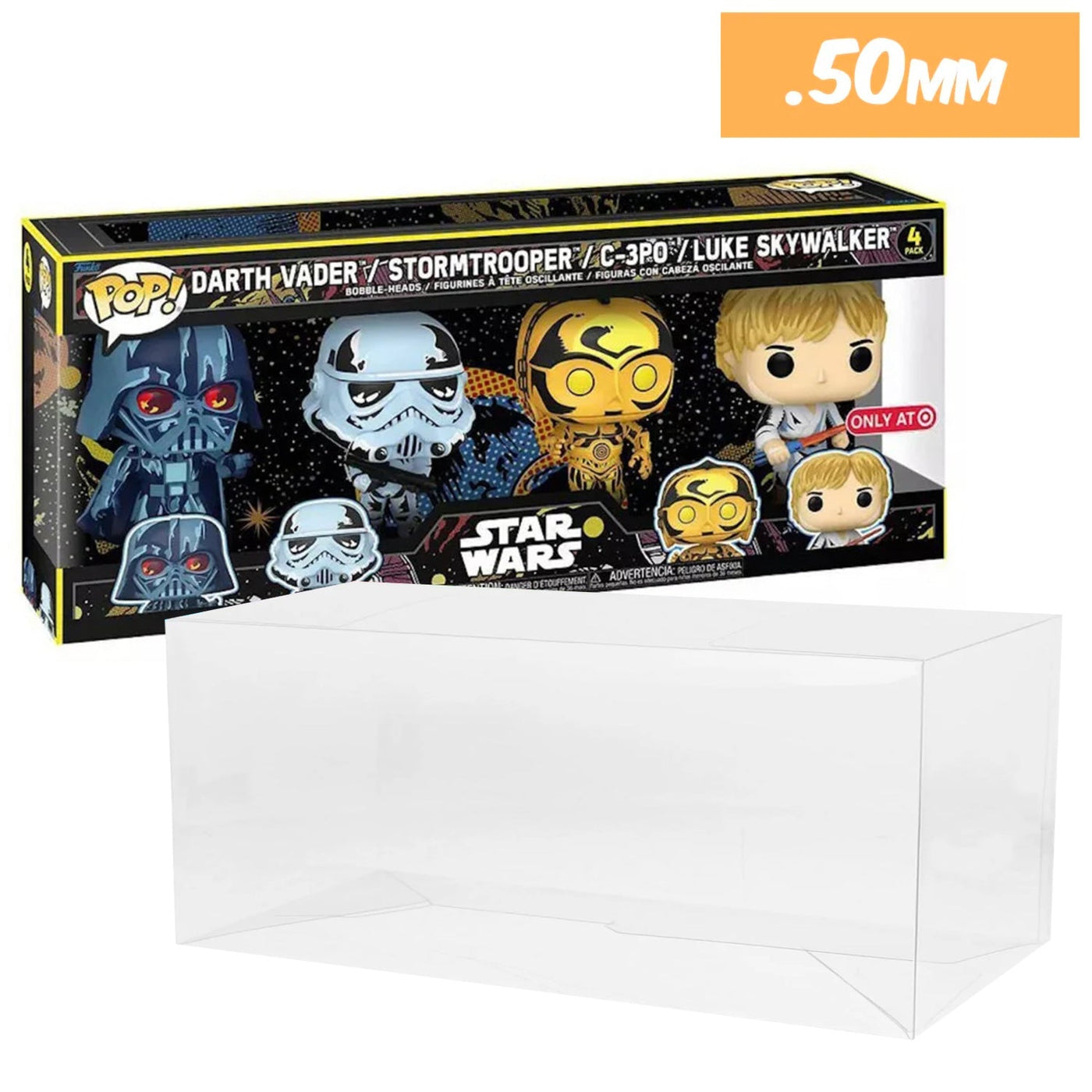 Funko POP! Star Wars Retro Concept Series 4 Pack Pop Protector Size CONFIRMED by Display Geek