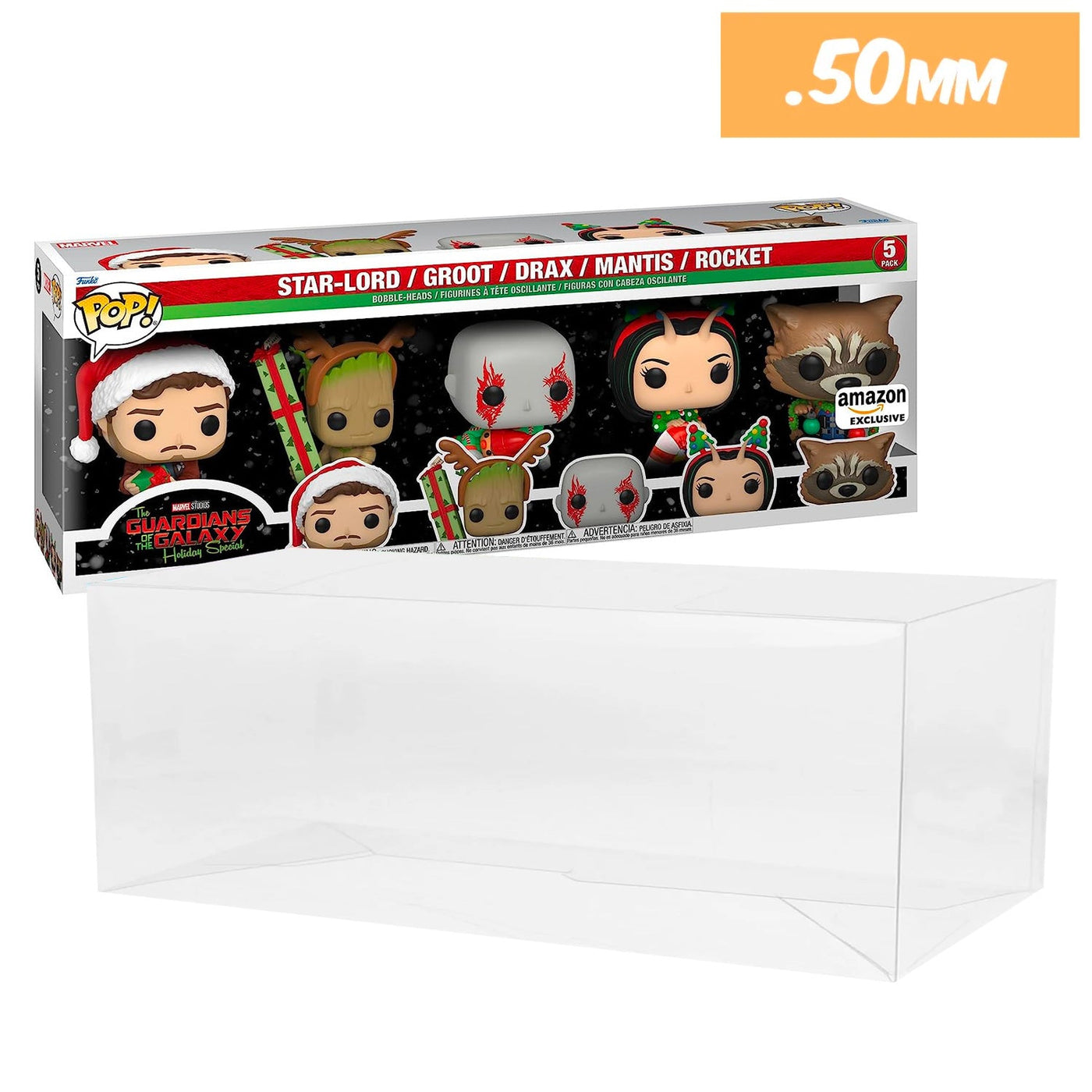 Funko POP! 5 Pack Guardians of the Galaxy Holiday Pop Protector Size CONFIRMED by Display Geek
